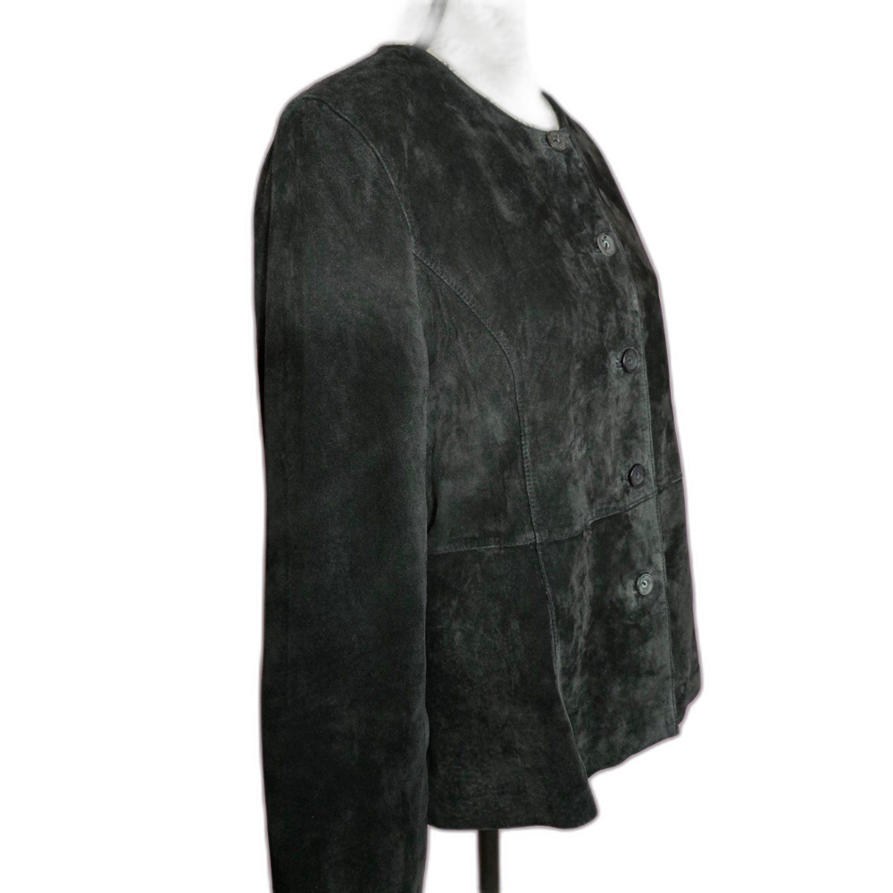 Button Bown Leather Suede Jacket - image 4